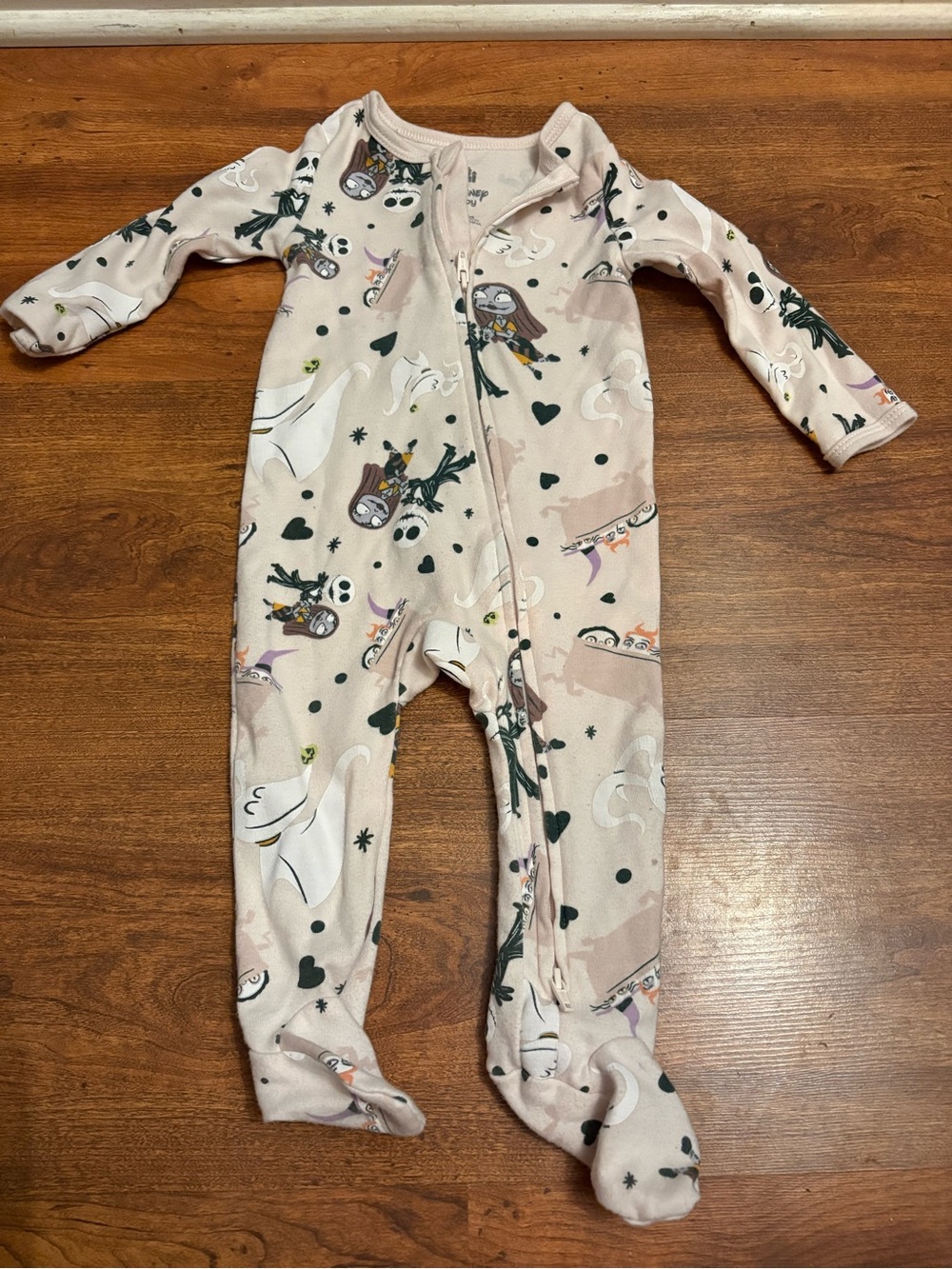 Disney  The Nightmare Before Christmas Print Footed One-Piece Pajamas